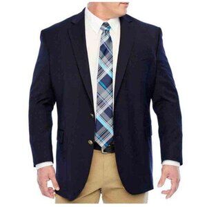 NWOT Stafford Mens Hopsack Blazer Sport Coat Jacket Size 42 R Gold Buttons
